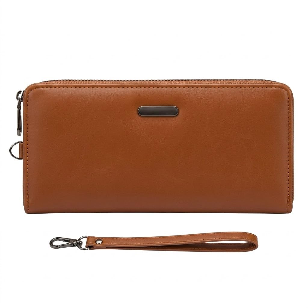 medsin Women's Wallet Hand Clutch Money Organiser Multiple Card Holder, Vegan Leather Purse Latest Stylish Handbag Clutch for Daily use Party for Girls Ladies Various Clour (Brown)-picture-27