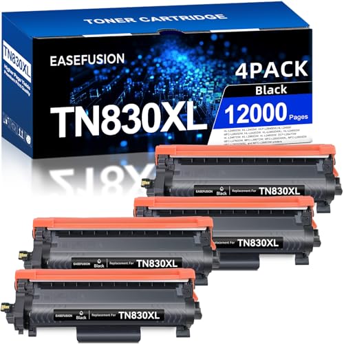 Image of TN830XL 830XL Toner for Brother Printer DCP-L2640DW HL-L2460DW Replacement for Brother TN-830 XL /V /R TN 830 XL TN-830XL Cartridge MFC-L2820DW HL-L2405W HL-L2400D Printer High Yield (TN830XL 4 Pack)