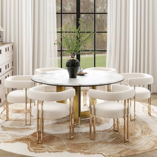 Hyfirm Beige and Gold Dining Chairs