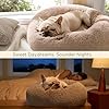 Bedsure Calming Dog Bed Medium Size Dog - Donut Washable Medium Pet Bed, 30 inches Anti-Slip Round Fluffy Plush Faux Fur Cat Bed, Fits up to 45 lbs Pets, Camel #3