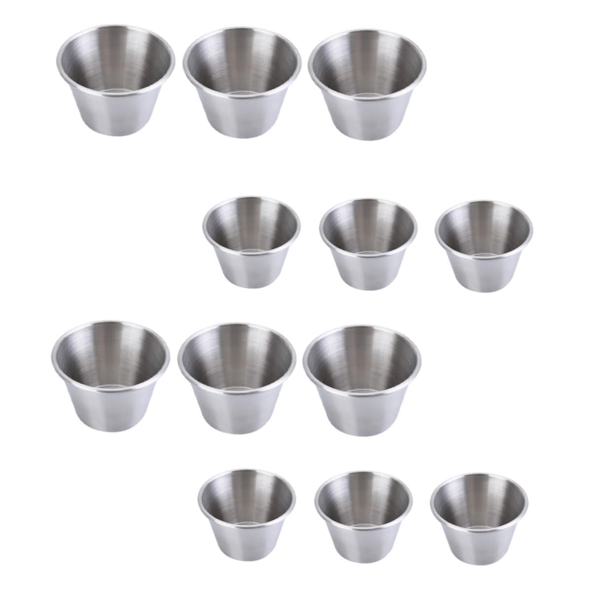 STOBAZA 12Pcs Stainless Steel Sauce Dipping Cups Condiment Cups for Ketchup Mustard and Soy Sauce Cooking Accessories for Kitchen Restaurant Use