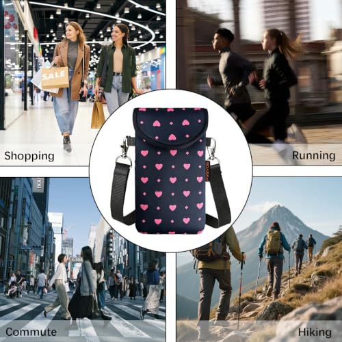 Image of Neoprene Phone Sleeve Pouch Case Bag for Men Women w /Crossbody Strap /Neck Lanyard for iPhone 17 /16 /15 /14 Pro Max, Samsung S25,Pixel 10