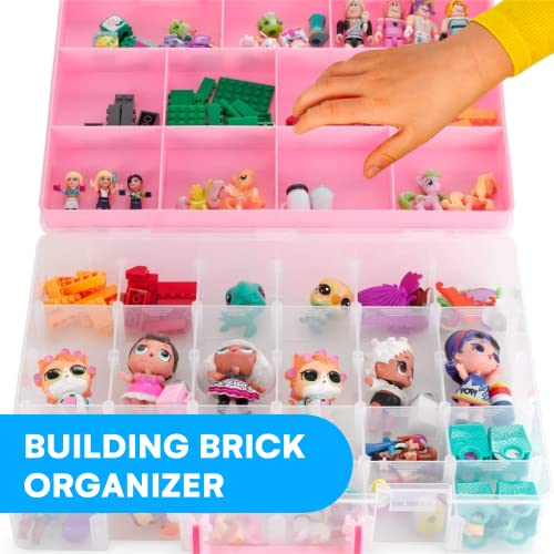Bins & Things Toy Storage Organizer and Display Case, Doll Storage Case (14.5 x 2.9 x 11 inches), Compatible with Lego… - Image 4