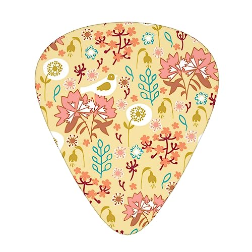 ギターピック ギターアクセサリー 花 鳥の葉 ギターぴっく ピックセット 楽器アクセサリー エレキギター アコギ エレキ ベース 収納ケース付き 耐摩耗性 超軽量 携帯に便利 演奏 練習 初心者から専門家まで適用 音楽 3種厚み 12枚セット(0.46mm