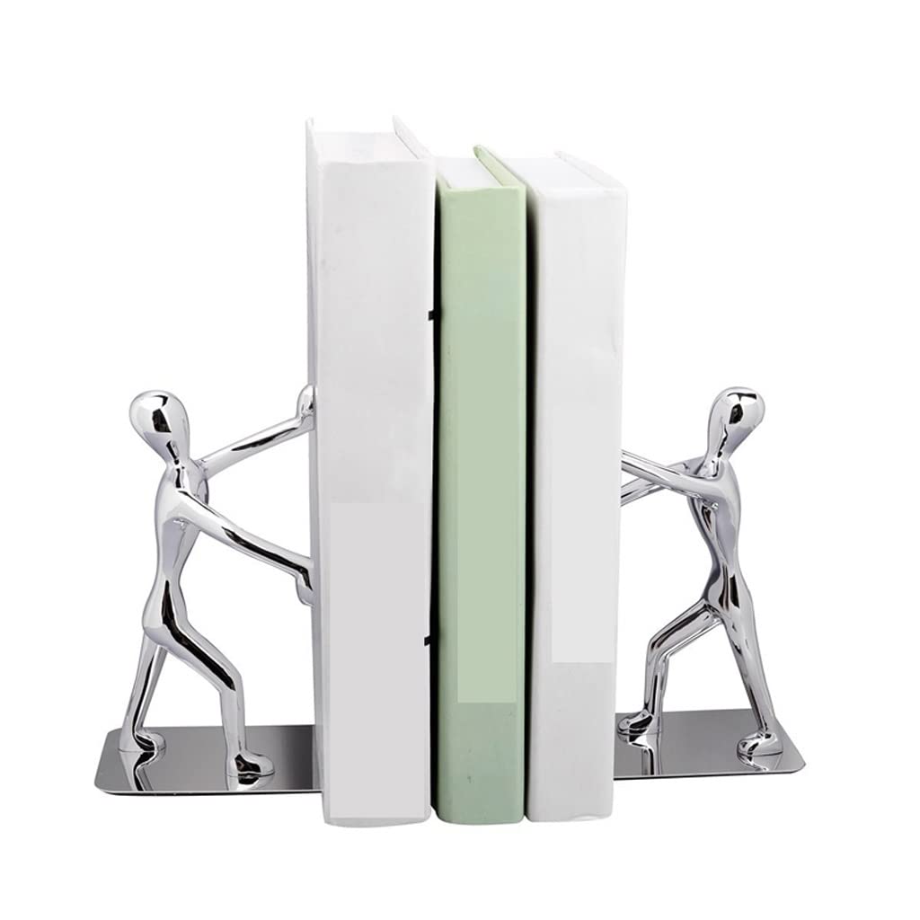 Organizer FüR BüCherregal Buch endet Heavy Duty Bookends Nonskid Book End Art Bookend, Metallbuch for Regale, Bücher Unterstützung for, 1 Paar Bücherhalter(B)