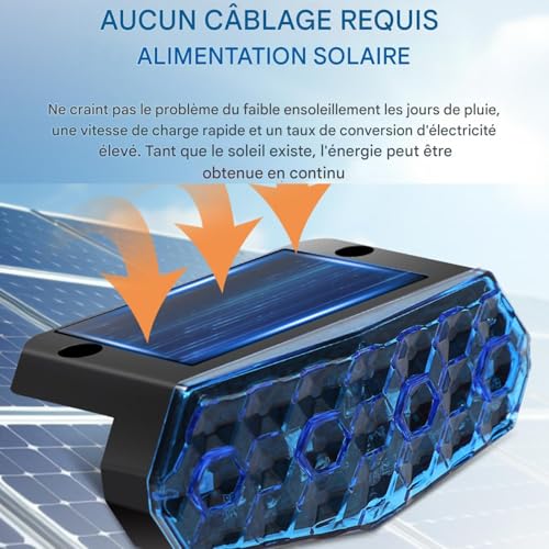 Luz intermitente LED con energía solar para señalización de advertencia en coche y motocicleta 4