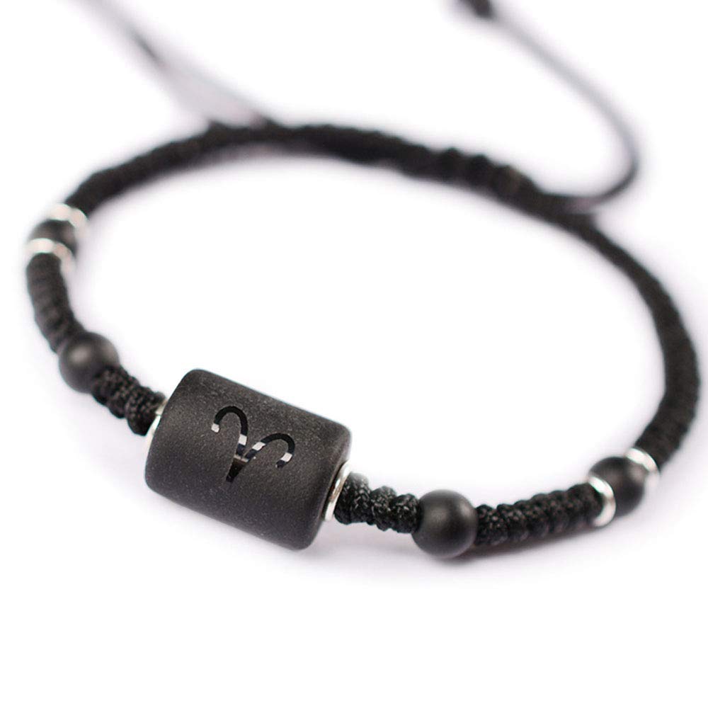 Pure silver hand woven 12 constellation bracelet men and women new matt agate bracelet y1013