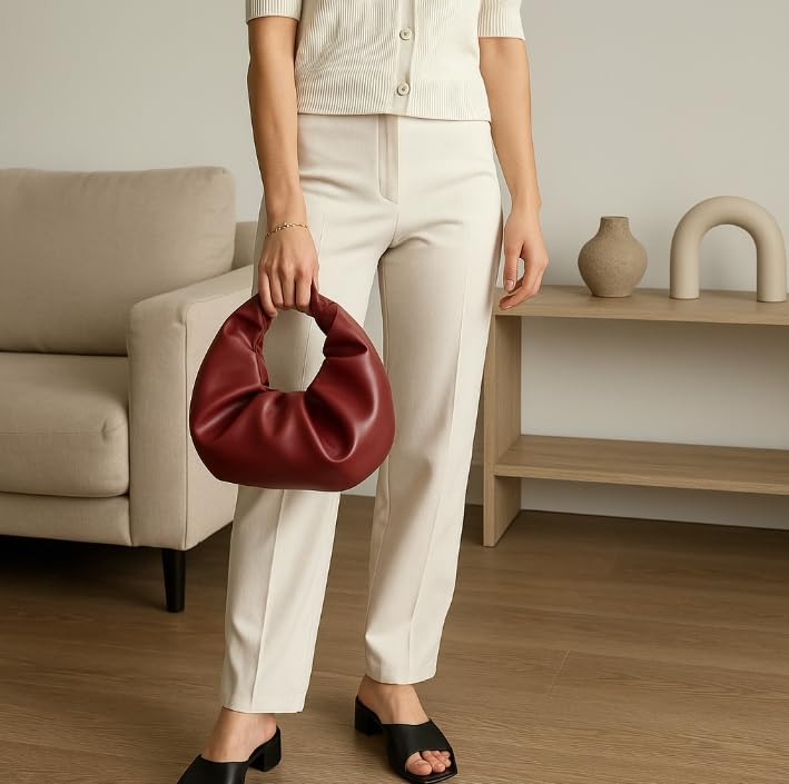 Versatile PU Leather Cloud Handbag with Magnetic Closure – Stylish & Portable for Daily & Travel3