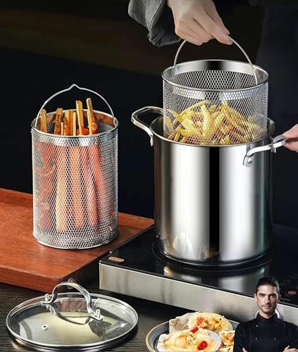 Casserole asperges et vapeur à légumes en inox avec passoire et couvercle en verre