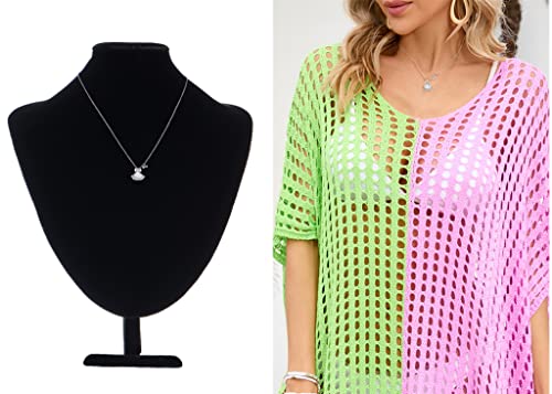 Image of Alilang Sparkling Crystal Rhinestone Seashell Skirt Necklace - 925 Sterling Silver Fan Pendant Necklaces For Women With Bow
