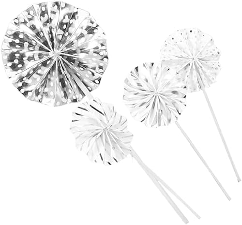 Miniatura 3 de Artibetter 20 abanicos plegables para bebé, adornos dorados, decoración de mesa de postre de madera, para cupcakes, decoración de abanicos,