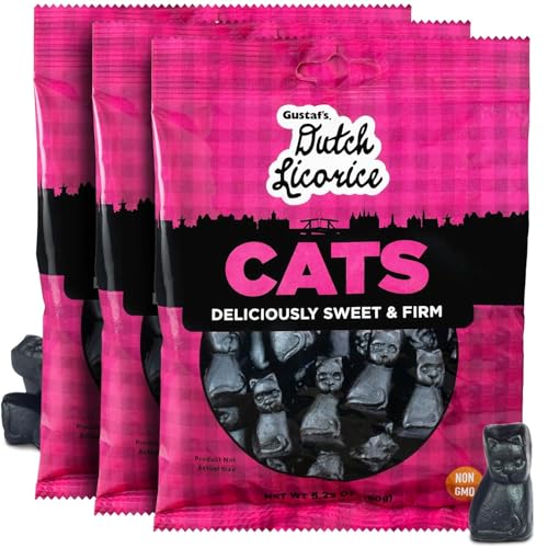 Dulces de Regaliz Negro con Forma de Gato, Pack de 4 miniatura 1