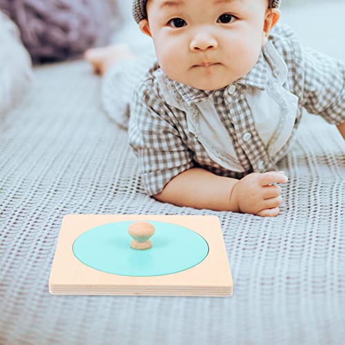 jojofuny Montessori Spiegel: Baby Holzpuzzle Mit Spiegel für Easy Grasp, Kreatives Blaues Holzspielzeug FüR Kleinkinder, FöRdert Vorstellungskraft Und Selbstwahrnehmung