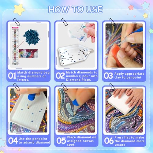 Keyranke 6 Pack Disney Diamond Art Kits Adults, Diamond Painting Disney Kits, Cross Stitch Full Drill Shiny Diamond Embroidery Pictures Arts Craft For Christ-Mas Gift 12X16Inch - 4