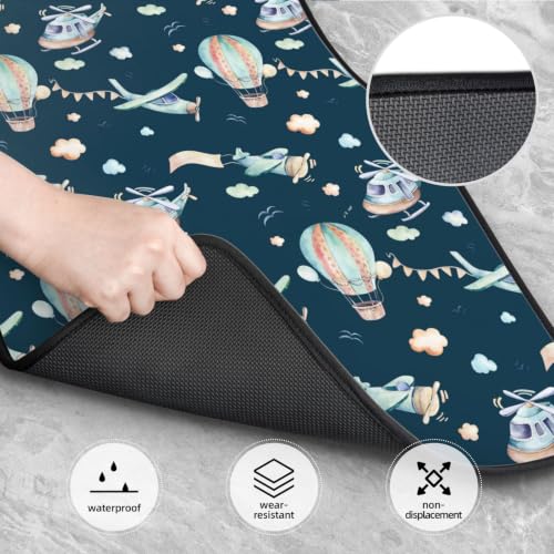 Alfombrillas de coche para viajes familiares diseño divertido de helicópteros y globos 4