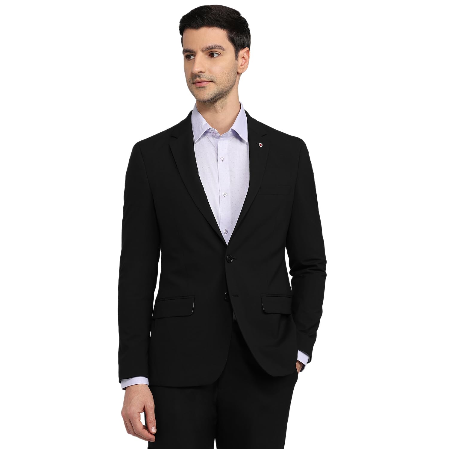 Men Contemporary Fit Solid Pattern Poly Viscose Blend Notch Lapel Full Sleeve Formal Blazer-image-39
