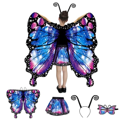BUERPINKING Schmetterling Kostüm Kinder, Schmetterlingsflügel...