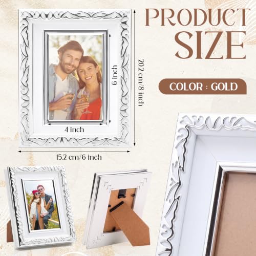 Image of 12 Pack 4 x 6 Inch White Silver Small Picture Frames Bulk