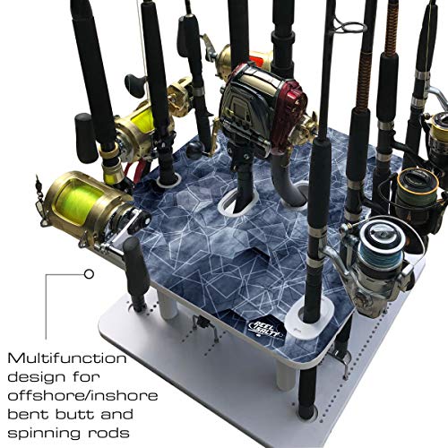 Rush Creek Creations Reel Salty Offshore/Inshore Saltwater 10 Fishing Rod Holder – Bent Butt Marine Grade Dock/Garage… - Image 9