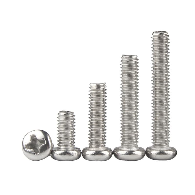 M3.5 x 8mm 20 Pcs Croce Testa tonda Bulloni Acciaio inossidabile 304 Testa di Pan Viti Bulloni macchina Elementi di fissaggio