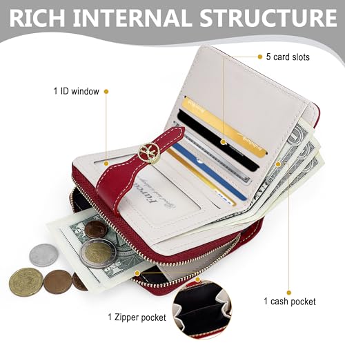 Image of Farcauo Womens Wallet Cute Small Wallets for Women Red Coquette Bow Women's Wallet Kawaii Card Wallets for Women Ladies Bow Stuff