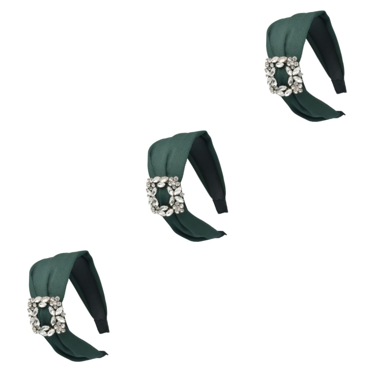 Ipetboom 3piezas Cinta Para Cabello De Ancha Strass Para Mujeres Diseño Elegante y Versátil Para Uso Diario y Ocasiones Especiales Color Verde
