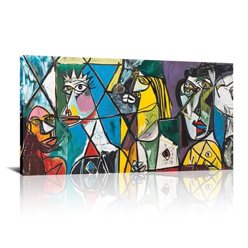 Toile photos impressions visage abstrait géométrique grand format 65x130