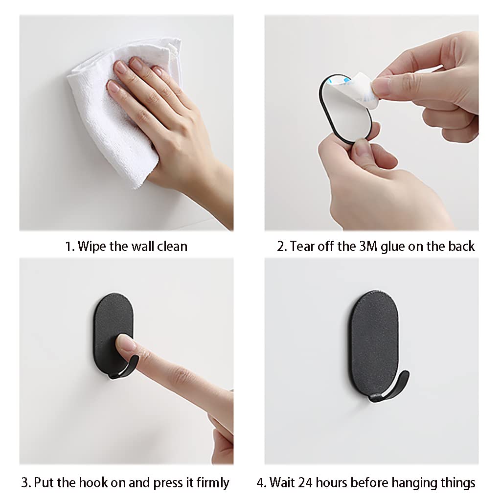 Ganchos autoadhesivos, Ganchos de pared adhesivos, Ganchos adhesivos fuertes para colgar en la pared, Ganchos multiusos, Para colgar Cocina Baño Oficina Armario Hogar, Sin agujeros, Acero al carbono