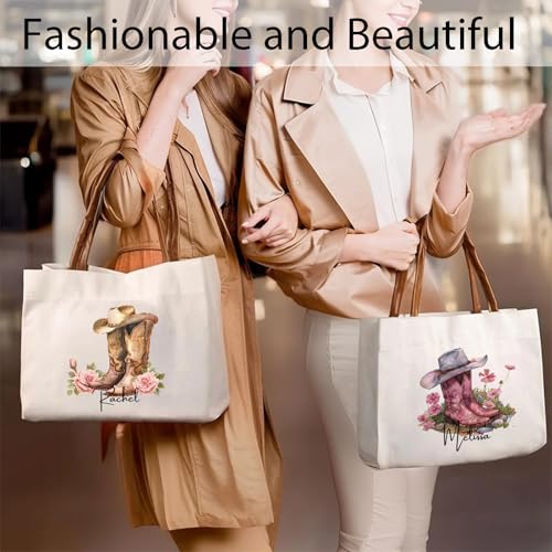 Bolso tote de lona personalizado para mujer miniatura 3