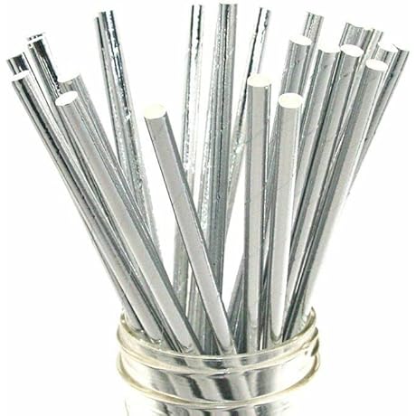 Shining Silver Paper Straws for Drinking