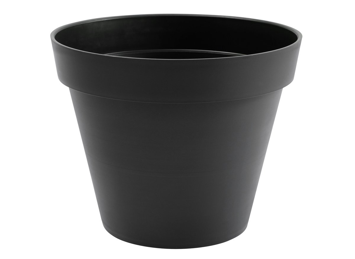 Pot de fleur rond Toscane gris anthracite grand volume bac plante