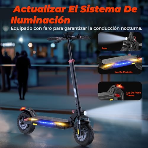 Miniatura 6 de Iscooter Ix3 Patinete Eléctrico Adultos, 480wh Batería, Autonomía Máxima De 40 Km, 10 Patinete Eléctrico Plegable, App Control, Carga 120 Kg, Manillar Ajustable, Suspensión Cuádruple