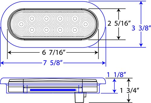 Lámpara LED Ovalada Roja Sellada 6 pulgadas Kit miniatura 4