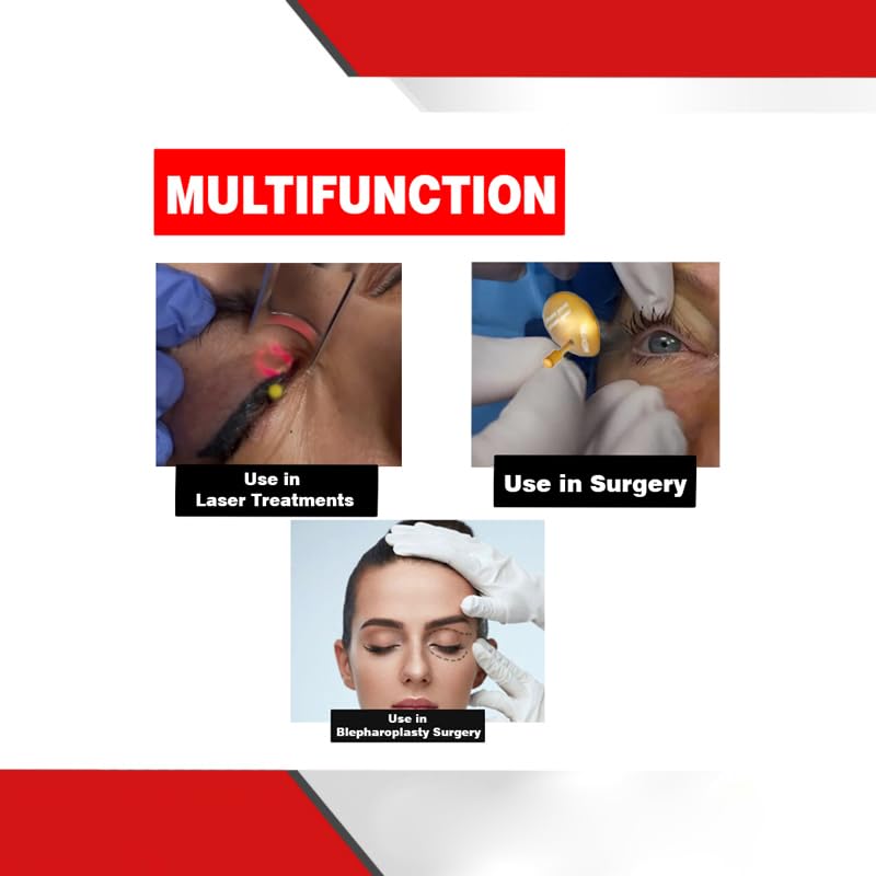 Corneal Eye Shield Protector, Stainless Steel, 18mm x 21mm Small, Gold, 2-Piece Set, Model II