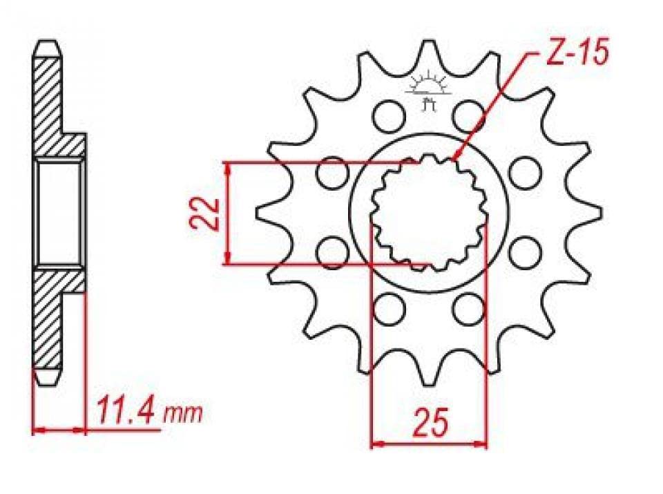 Pignon de sortie de boite Esjot compatible avec Moto KTM 690 Smc R 2012 à 2023 16 dents pas 520
