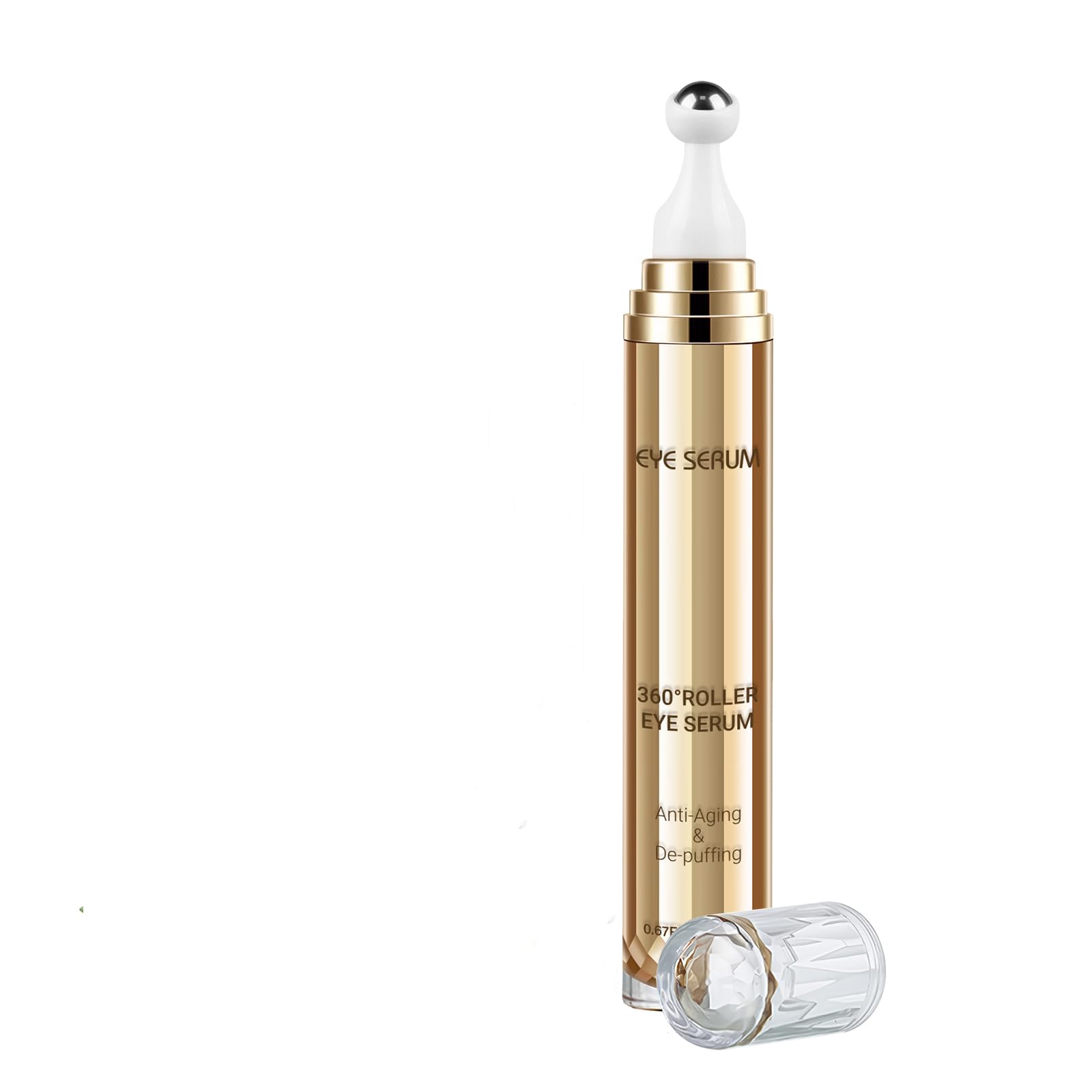 5% Caffeine Eye Serum, 20ML Under Eye Cream for Dark Circles and Puffiness Eye Care Eye Serum Anti Aging with 360° Massage Ball Reduce Eye Bags, Wrinkles and Fine Lines(Pack of 1)