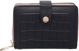 محفظة جلد للنساء من ام ايه، 9 × 12 سم، أسود