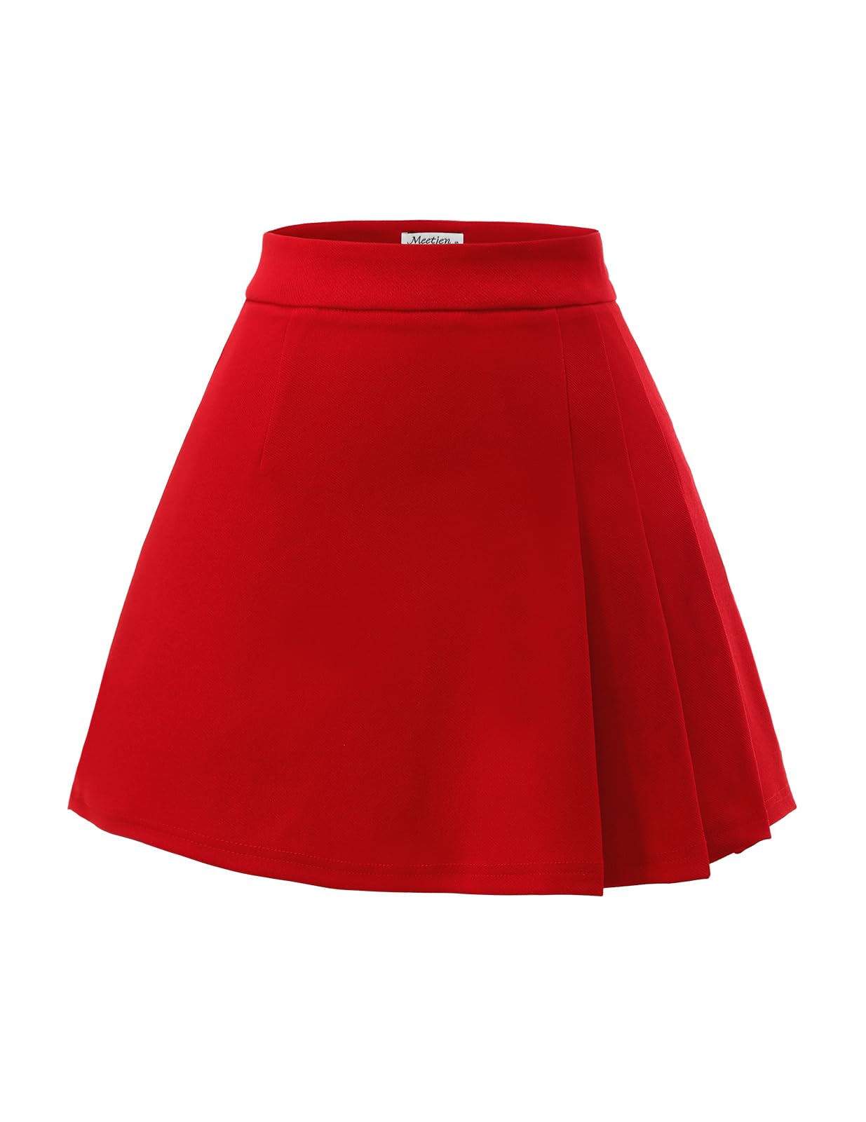 Meetjen Pleated Skirts for Women Mini Elastic High Waist 2025 A Line Skort School Cheerleader Uniform Skater Skirt