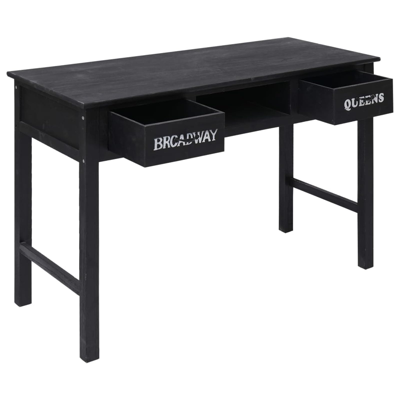 Homgoday Mesa Consola de Madera Negra 110x45x76 cm Mesas auxiliares de salón,Mesa Consola Recibidor Mueble de Entrada Estrecha Clásica