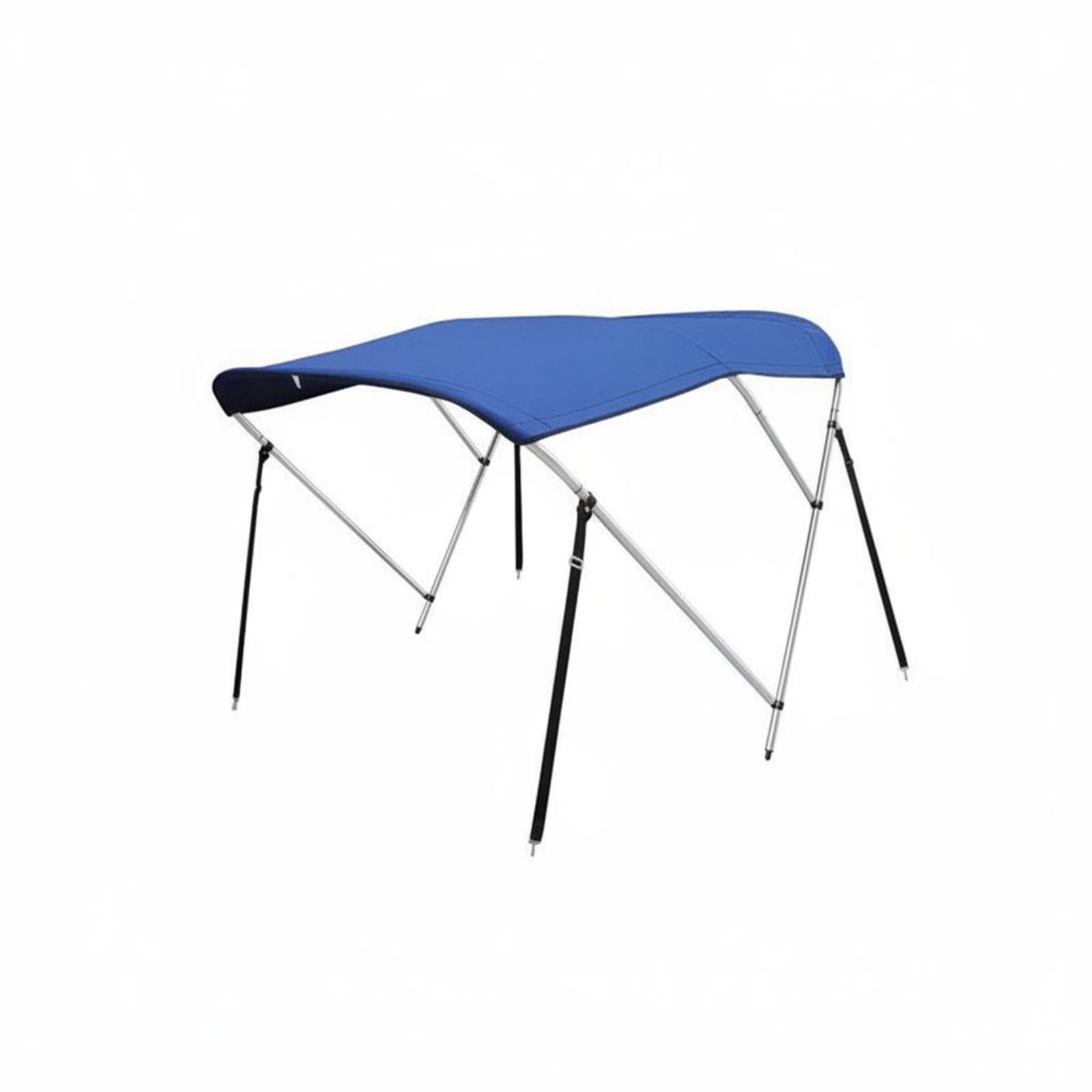 perfk Tettuccio Barca Parasol Bimini Canopy Copertura Parasole Riparo Impermeabile 600D Oxford Struttura Solida Pieghevole per, Tendalino Per Barca A Tre Traverse, 170x160x125 Cm