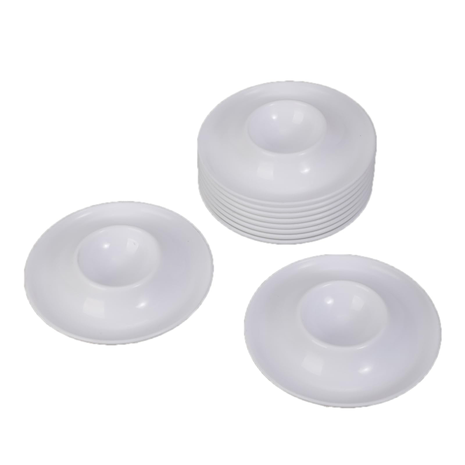 Woedpez 10pcs Eggs Holders Organizers with Nonslip Base Dishwasher Friendly Tableware Tray Stackable Coddler Cups Microwave Safe Container