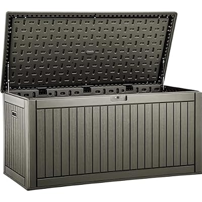 YITAHOME 260 Gallon Double-Wall Deck Box with Divider & Side Handles, Outdoor Large Storage for Patio Furniture Cushions, Garden Pool Accessories, Water Resistant & Lockable