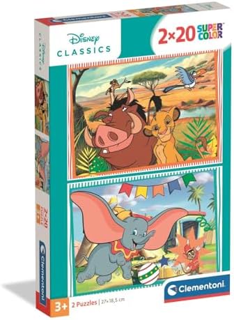 Clementoni - Disney Classics Super Color - Pack de 2 Puzzles de 20 ...