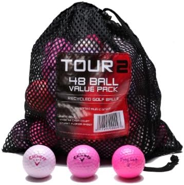 Various Brands Recycled B Grade Golf Balls in Mesh Bag (48 Pack)