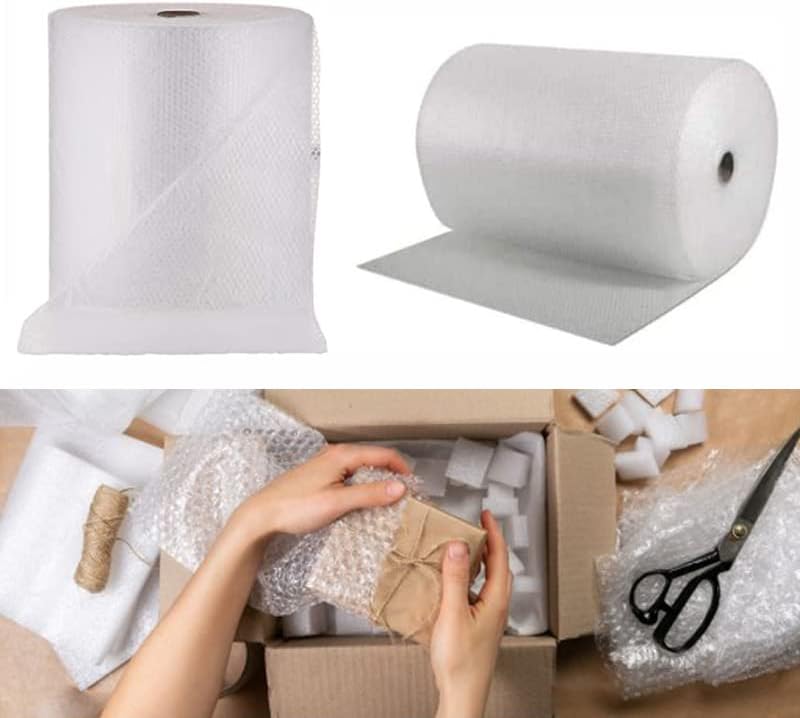 Taimani Large Roll of Premium Polythene Bubble Wrap - Bubble Protective Wrap - Air Bubble Packaging - For Moving Delicate Items and Package Storage Boxes - 500mm x 20m