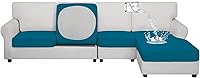 Vista 70 de Easy-Going Funda de cojín 100% impermeable para asiento de sofá, funda de cojín elástica de muebles, para niños, mascotas, cojín de sofá biplaza