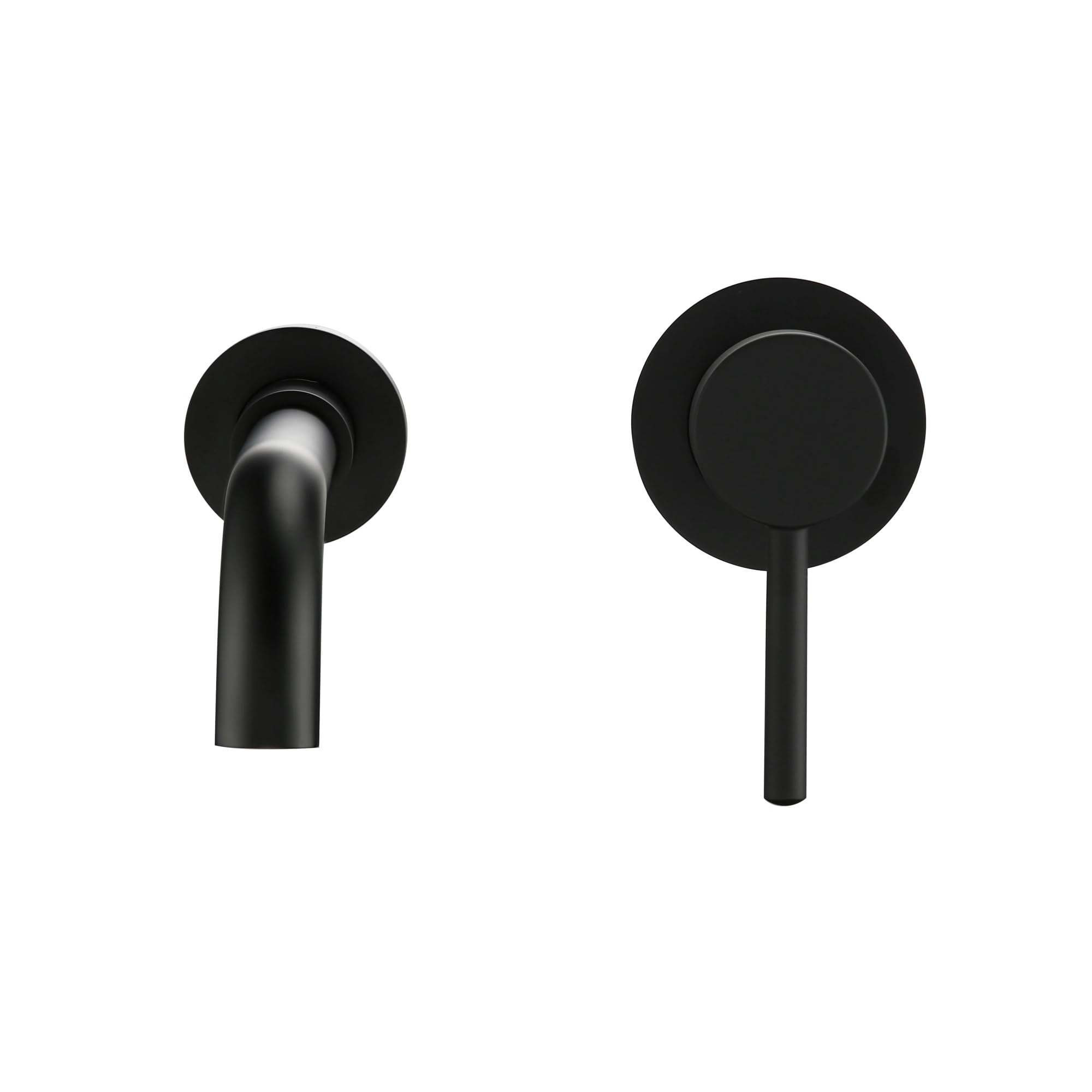 Robinet de lavabo encastré en laiton noir mat pour une salle de bains design