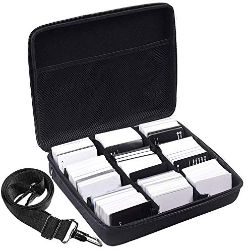 LAZAMYASA Extra Large Hard Cards Games Case Cards Carrying Case for 2400+ Magic Cards. Fits Main Game -Compatible with Card Sleeves and All Other Card Games with Shoulder Strap