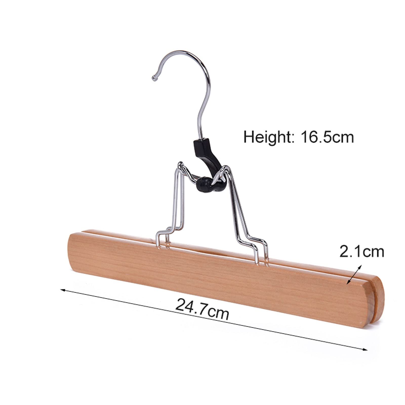 Perchas multifuncionales de madera para pantalones, organizador antideslizante para pantalones, perchas para faldas, armarios, pinzas para el pelo (marrón, 10 piezas)
