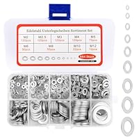 VFANDV Flach Unterlegscheiben Set 684 Stück, Unterlegscheiben Edelstahl Beilagscheiben Sortiment Sicherungsscheiben Türscharnier, 9 Größen M2 M2,5 M3 M4 M5 M6 M8 M8 M10 M12